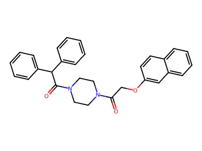 1-{4-[(Naphthalen-2-yloxy)acetyl]piperazin-1-yl}-2,2-diphenylethanone structure