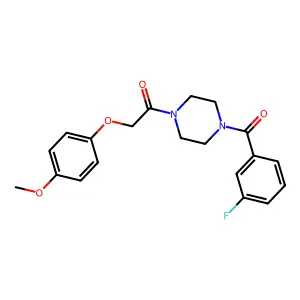 1-(3-Fluorobenzoyl)-4-[(4-methoxyphenoxy)acetyl]piperazine structure