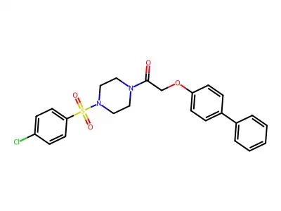 1-[4-(4-Chlorophenyl)sulfonylpiperazin-1-yl]-2-(4-phenylphenoxy)ethanone structure
