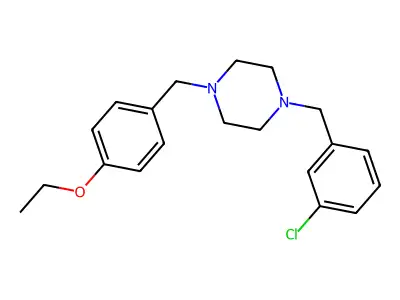 1-[(3-Chlorophenyl)methyl]-4-[(4-ethoxyphenyl)methyl]piperazine structure