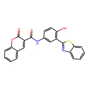 N-(3-(benzo[d]thiazol-2-yl)-4-hydroxyphenyl)-2-oxo-2H-chromene-3-carboxamide structure