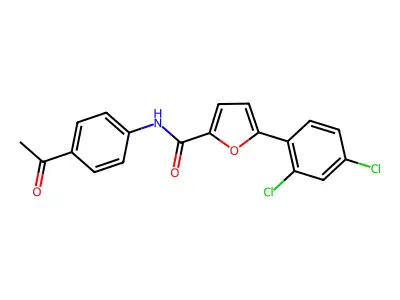 N-(4-acetylphenyl)-5-(2,4-dichlorophenyl)furan-2-carboxamide structure