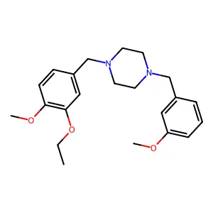1-[(3-Ethoxy-4-methoxyphenyl)methyl]-4-[(3-methoxyphenyl)methyl]piperazine structure