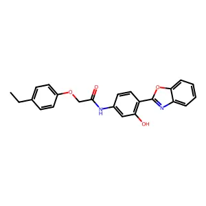 N-[4-(1,3-benzoxazol-2-yl)-3-hydroxyphenyl]-2-(4-ethylphenoxy)acetamide structure