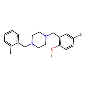 1-[(5-Bromo-2-methoxyphenyl)methyl]-4-[(2-methylphenyl)methyl]piperazine structure