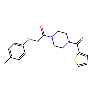 2-(4-Methylphenoxy)-1-[4-(thiophene-2-carbonyl)piperazin-1-yl]ethanone structure
