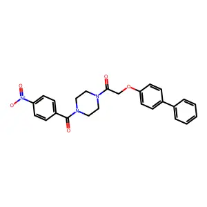 1-[4-(4-Nitrobenzoyl)piperazin-1-yl]-2-(4-phenylphenoxy)ethanone structure