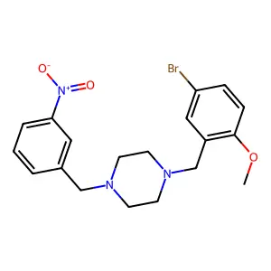 1-(5-Bromo-2-methoxybenzyl)-4-(3-nitrobenzyl)piperazine structure