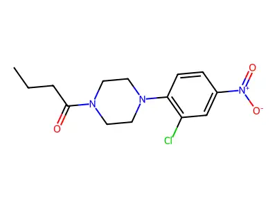 1-[4-(2-Chloro-4-nitrophenyl)piperazin-1-yl]butan-1-one structure