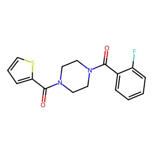 (2-Fluorophenyl)-[4-(thiophene-2-carbonyl)piperazin-1-yl]methanone structure