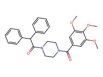 2,2-Diphenyl-1-[4-(3,4,5-trimethoxybenzoyl)piperazin-1-yl]ethanone structure