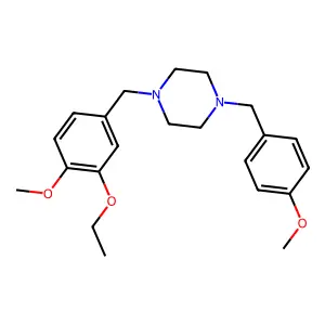 1-(3-Ethoxy-4-methoxybenzyl)-4-(4-methoxybenzyl)piperazine structure
