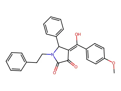 3-hydroxy-4-(4-methoxybenzoyl)-1-phenethyl-5-phenyl-1H-pyrrol-2(5H)-one structure
