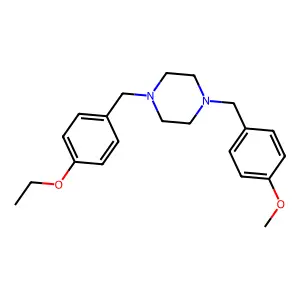1-[(4-Ethoxyphenyl)methyl]-4-[(4-methoxyphenyl)methyl]piperazine structure