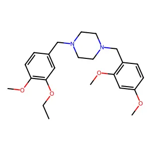 1-(2,4-Dimethoxybenzyl)-4-(3-ethoxy-4-methoxybenzyl)piperazine structure