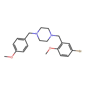 1-[(5-Bromo-2-methoxyphenyl)methyl]-4-[(4-methoxyphenyl)methyl]piperazine structure