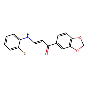1-(1,3-Benzodioxol-5-yl)-3-(2-bromoanilino)prop-2-en-1-one structure