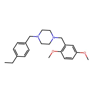 1-[(2,5-Dimethoxyphenyl)methyl]-4-[(4-ethylphenyl)methyl]piperazine structure