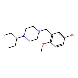 1-[(5-Bromo-2-methoxyphenyl)methyl]-4-pentan-3-ylpiperazine structure