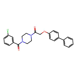 1-[4-(3-Chlorobenzoyl)piperazin-1-yl]-2-(4-phenylphenoxy)ethanone structure