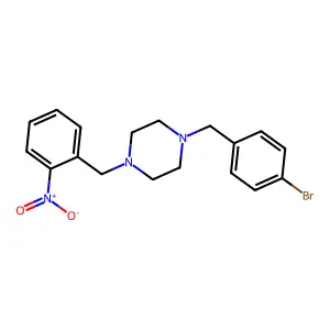 1-[(4-Bromophenyl)methyl]-4-[(2-nitrophenyl)methyl]piperazine structure