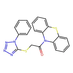 1-Phenothiazin-10-yl-2-(1-phenyltetrazol-5-yl)sulfanylethanone structure