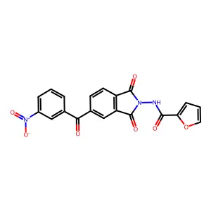 N-[5-(3-nitrobenzoyl)-1,3-dioxoisoindol-2-yl]furan-2-carboxamide structure