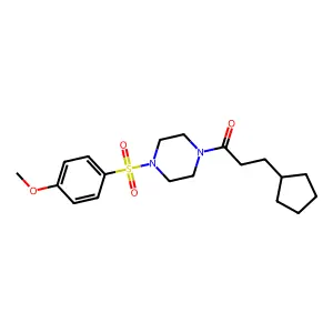 1-(3-Cyclopentylpropanoyl)-4-[(4-methoxyphenyl)sulfonyl]piperazine structure