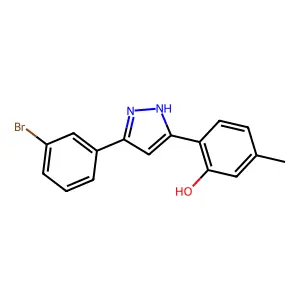 2-[5-(3-Bromophenyl)-1H-pyrazol-3-YL]-5-methylphenol structure