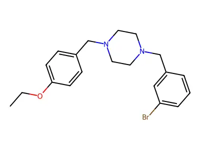 1-[(3-Bromophenyl)methyl]-4-[(4-ethoxyphenyl)methyl]piperazine structure