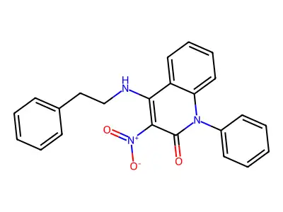 3-nitro-4-(phenethylamino)-1-phenylquinolin-2(1H)-one structure
