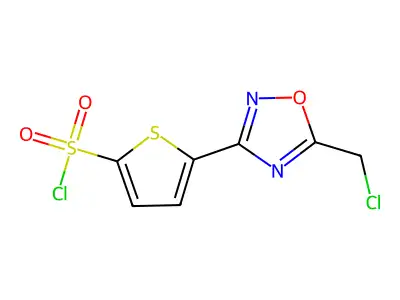 5-[5-(chloromethyl)-1,2,4-oxadiazol-3-yl]thiophene-2-sulfonyl Chloride structure