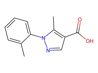 5-methyl-1-(2-methylphenyl)-1H-pyrazole-4-carboxylic acid structure
