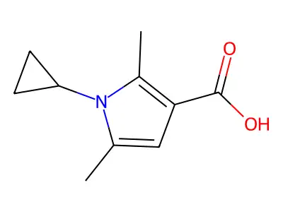 1-Cyclopropyl-2,5-dimethyl-1H-pyrrole-3-carboxylic acid structure