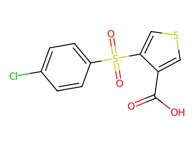 4-[(4-Chlorophenyl)sulfonyl]-3-thiophenecarboxylic acid structure