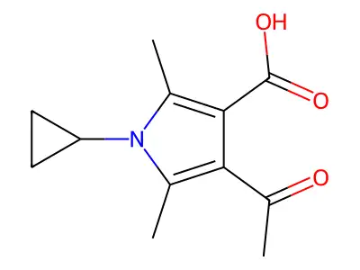 4-Acetyl-1-cyclopropyl-2,5-dimethyl-1H-pyrrole-3-carboxylic acid structure