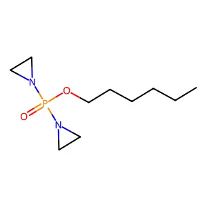 1-[Aziridin-1-yl(hexoxy)phosphoryl]aziridine structure