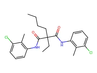 Propanediamide, N,N'-bis(3-chloro-2-methylphenyl)-2-butyl-2-ethyl- structure