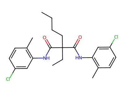 2-Butyl-N~1~,N~3~-bis(5-chloro-2-methylphenyl)-2-ethylpropanediimidic acid structure
