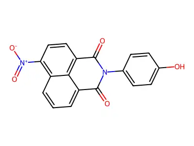 2-(4-hydroxyphenyl)-6-nitro-1H-benzo[de]isoquinoline-1,3(2H)-dione structure