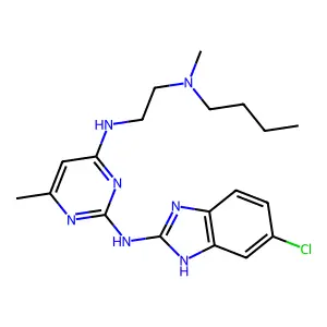 N-4-(2-(Butyl-methyl-amino)-ethyl)-N-2-(6-chloro-1H-benzoimidazol-2-yl)-6-methyl-pyrimidine-2,4-diamine structure
