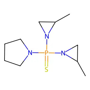 1-[Bis(2-methylaziridin-1-yl)phosphorothioyl]pyrrolidine structure