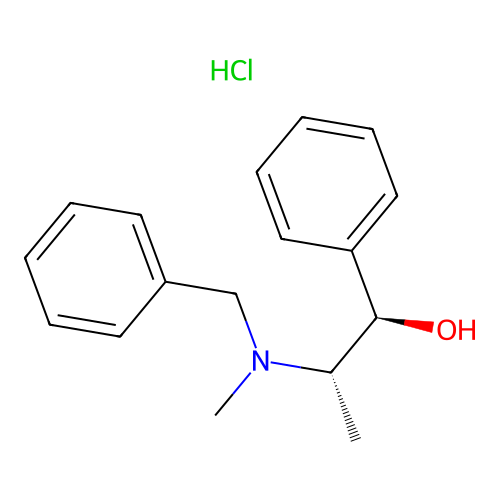 (R*,S*)-(+-)alpha-(1-(methylbenzylamino)ethyl)benzyl alcohol hydrochloride structure