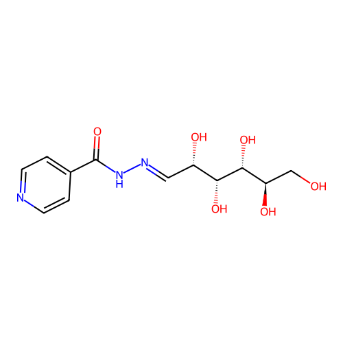 D-Glucose, (4-pyridinylcarbonyl)hydrazone structure