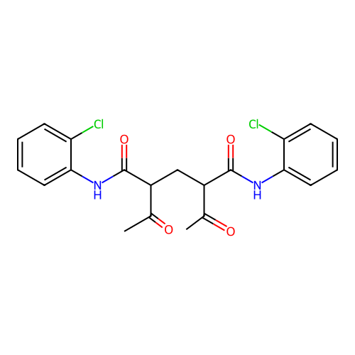 2,4-diacetyl-N~1~,N~5~-bis(2-chlorophenyl)pentanediamide structure