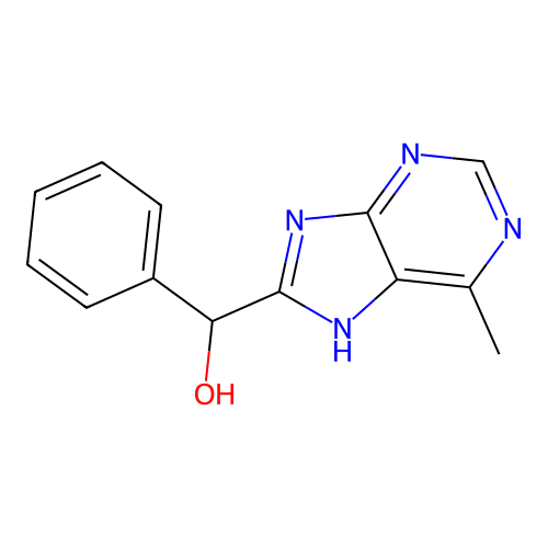 (6-methyl-7H-purin-8-yl)-phenylmethanol structure