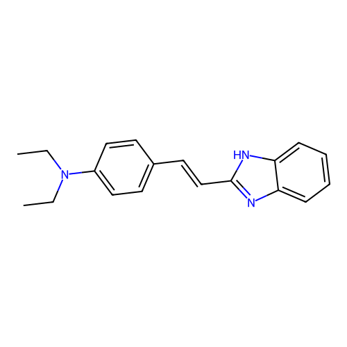 4-[(E)-2-(1H-benzimidazol-2-yl)ethenyl]-N,N-diethylaniline structure
