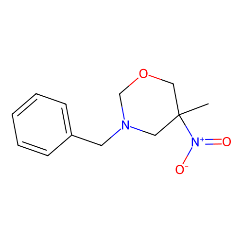 3-Benzyl-5-methyl-5-nitro-1,3-oxazinane structure