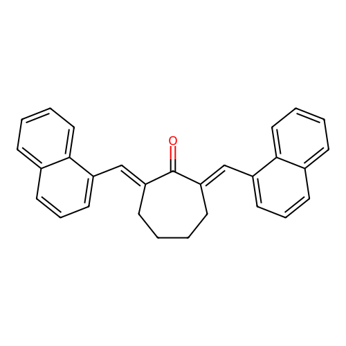2,7-Bis(naphthalen-1-ylmethylidene)cycloheptan-1-one structure