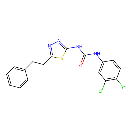 1-(3,4-Dichlorophenyl)-3-(5-phenethyl-1,3,4-thiadiazol-2-yl)urea structure